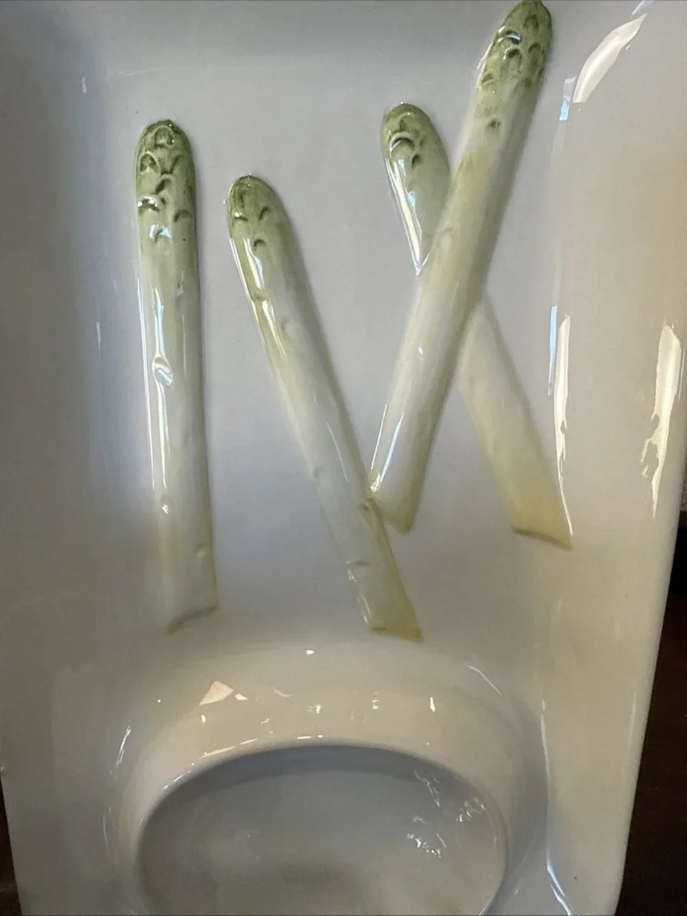 Williams Sonoma Ceramic Pottery Asparagus Platter & Sauce Tray Made in Italy